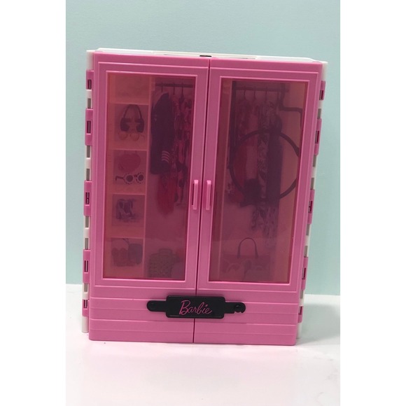 Barbie Fashionistas Closet Carrying Case Pink Accessory Mattel - Picture 1 of 5